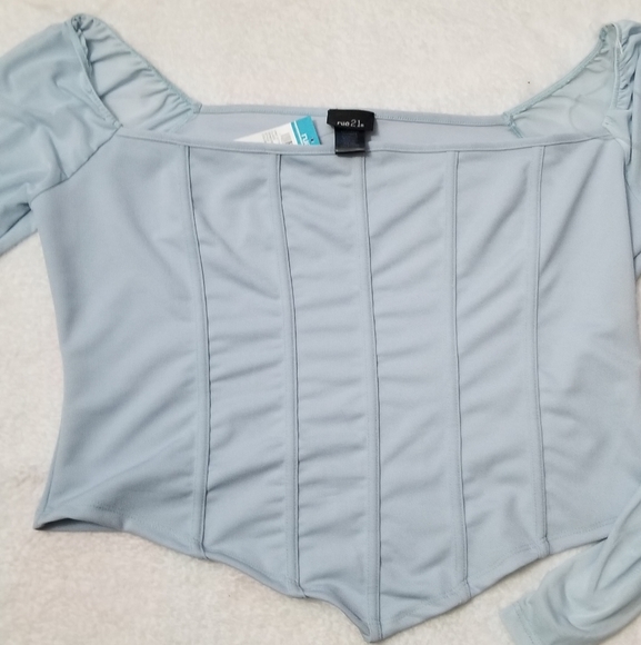 Pastel Blue Corset Top - Picture 3 of 4
